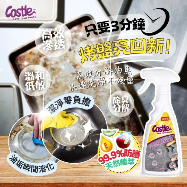 專業烘焙器具清潔噴霧 500ml ｜天然酵素強效去油不傷材質・不殘留更安心